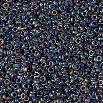 SPR22-401FR:  Miyuki 2.2mm Spacer Bead Matte Black AB 