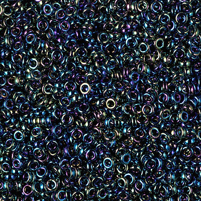SPR22-455:  Miyuki 2.2mm Spacer Bead Metallic Variegated Blue Iris 
