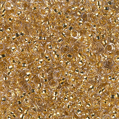 SPR3-195:  Miyuki 3mm Spacer Bead 24kt Gold Lined Crystal 