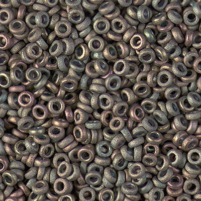SPR3-2035:  Miyuki 3mm Spacer Bead Matte Metallic Khaki Iris 
