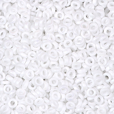 SPR3-402FR:  Miyuki 3mm Spacer Bead Unicorn Matte White AB 