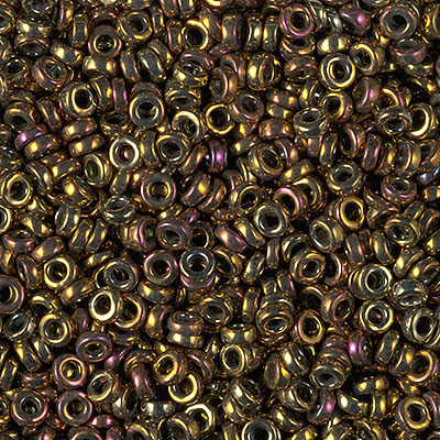 SPR3-462:  Miyuki 3mm Spacer Bead Metallic Gold Iris 