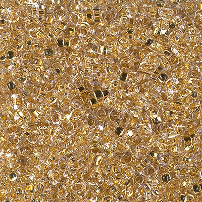 SPTR28-195:  Miyuki 2.8mm Triangle Spacer Bead 24kt Gold Lined Crystal - SPTR28-195*