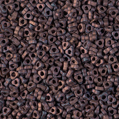 SPTR28-2005:  Miyuki 2.8mm Triangle Spacer Bead Matte Metallic Dark Raspberry Iris 