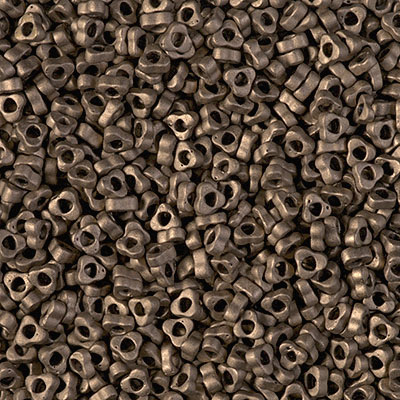 SPTR28-2006:  Miyuki 2.8mm Triangle Spacer Bead Matte Metallic Dark Bronze 