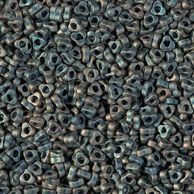 SPTR28-2008:  Miyuki 2.8mm Triangle Spacer Bead Matte Metallic Patina Iris 
