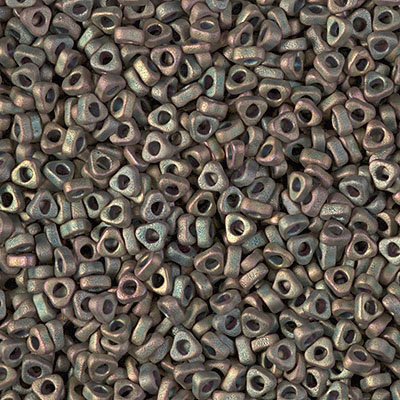 SPTR28-2035:  Miyuki 2.8mm Triangle Spacer Bead Matte Metallic Khaki Iris - SPTR28-2035*