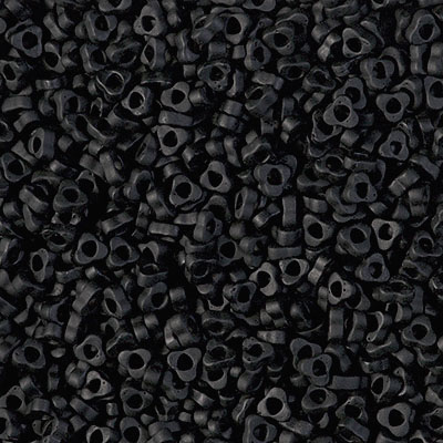 SPTR28-401F:  Miyuki 2.8mm Triangle Spacer Bead Matte Black 