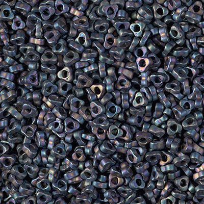 SPTR28-401FR:  Miyuki 2.8mm Triangle Spacer Bead Matte Black AB 