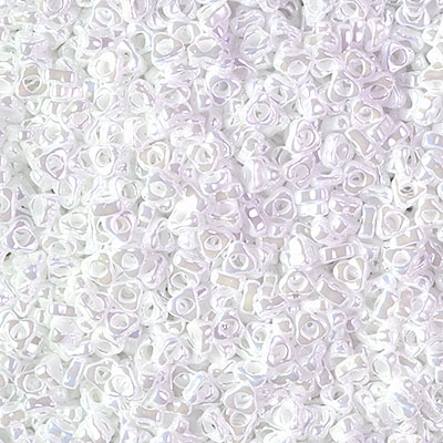 SPTR28-420:  Miyuki 2.8mm Triangle Spacer Bead White Pearl Ceylon 