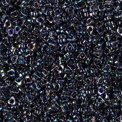 SPTR28-455:  Miyuki 2.8mm Triangle Spacer Bead Metallic Variegated Blue Iris 