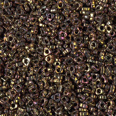 SPTR28-462:  Miyuki 2.8mm Triangle Spacer Bead Metallic Gold Iris 