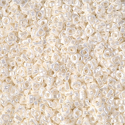 SPTR28-592:  Miyuki 2.8mm Triangle Spacer Bead Antique Ivory Pearl Ceylon - SPTR28-592*