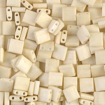 TL-2021:  Matte Opaque Cream Miyuki Tila Bead 