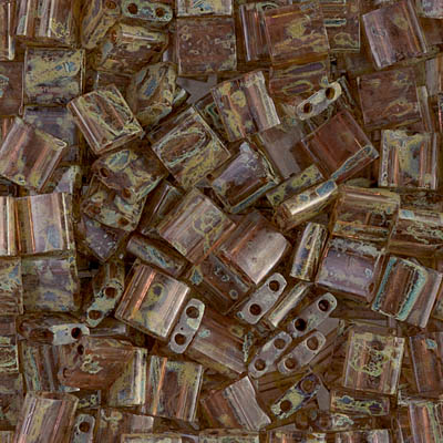 TL-4505:  Transparent Light Smoky Topaz Picasso Miyuki Tila Bead 