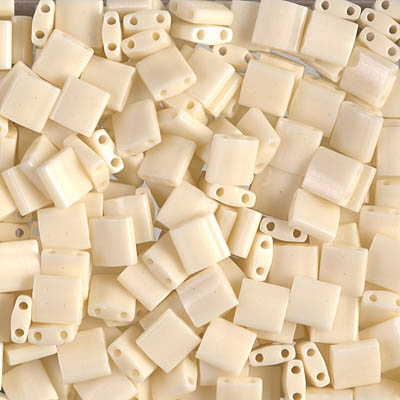 TL-491:  Ivory Pearl Ceylon Luster Miyuki Tila 