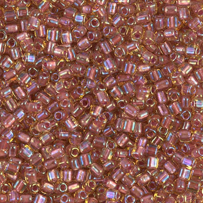 TR10-1166:  Miyuki 10/0 Triangle Sparkling Rose Lined Topaz Luster 