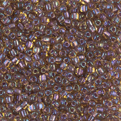 TR10-1167:  Miyuki 10/0 Triangle Sparkling Amethyst Lined Topaz Luster 