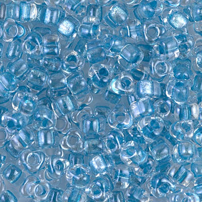 TR5-1529:  Miyuki 5/0 Triangle Sparkling Sky Blue Lined Crystal 