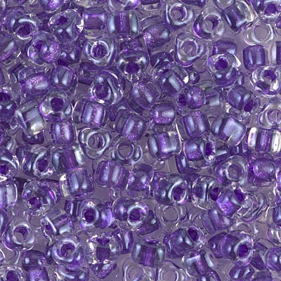 TR5-1558:  Miyuki 5/0 Triangle Sparkling Amethyst Lined Crystal 