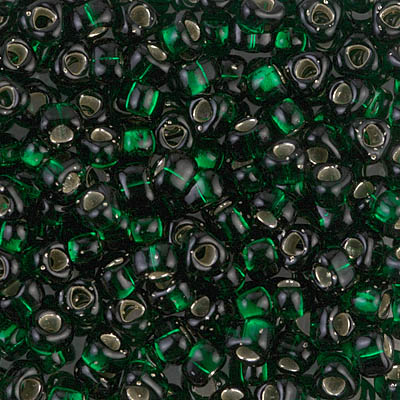 TR5-1806:  Miyuki 5/0 Triangle Silverlined Dark Green 