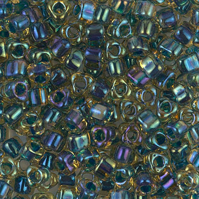 TR5-1826:  Miyuki 5/0 Triangle Midnight Blue Lined Topaz AB 