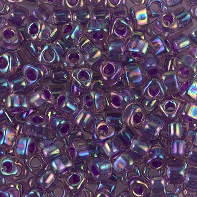 TR5-1832:  Miyuki 5/0 Triangle Sparkling Magenta Lined Amethyst AB 