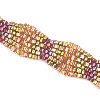 TR8-1166:  Miyuki 8/0 Triangle Sparkling Rose Lined Light Topaz Luster - TR8-1166*
