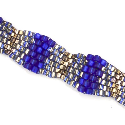 TR8-20F:  Miyuki 8/0 Triangle Matte Silverlined Cobalt - TR8-20F*