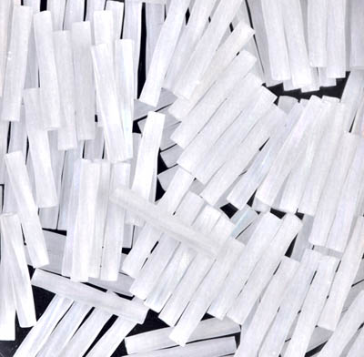 TW2012-131FR:  Miyuki 2x12mm Twisted Bugle Bead Matte Crystal AB (was TW2012-250F) 