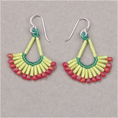 TW2012-143FR:  Miyuki 2x12mm Twisted Bugle Bead Matte Tr Chartreuse AB (was TW2012-258F) - TW2012-143FR*