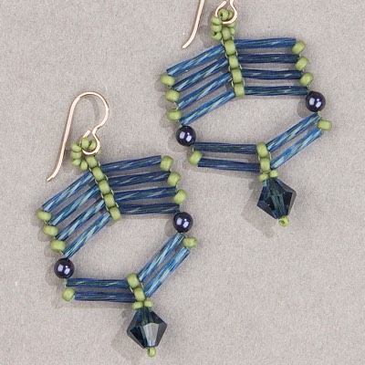 TW2012-1710:  Miyuki 2x12mm Twisted Bugle Bead Dyed Transparent Montana - TW2012-1710*
