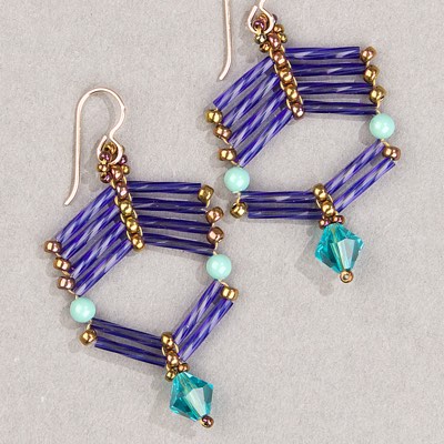 TW2012-1711:  Miyuki 2x12mm Twisted Bugle Bead Dyed Transparent Dark Cobalt - TW2012-1711*
