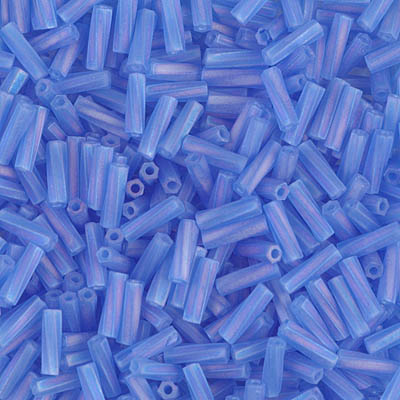 TW206-150FR:  Miyuki 2x6mm Twisted Bugle Bead Matte Tr Sapphire AB (was TW206-261F) 