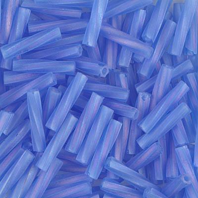 TW2712-150FR:  Miyuki 2.7x12mm Twisted Bugle Bead Matte Tr Sapphire AB (was TW2712-261F) 