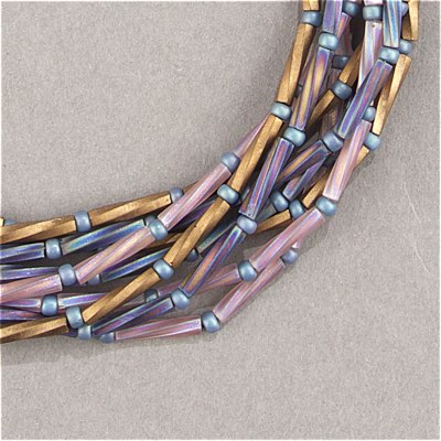 TW2712-2006:  Miyuki 2.7x12mm Twisted Bugle Bead Matte Met Dk Bronze (was TW2712-1255) - TW2712-2006*