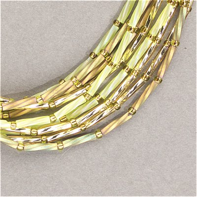 TW2712-3:  Miyuki 2.7x12mm Twisted Bugle Bead Silverlined Gold - TW2712-3*