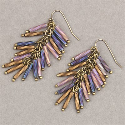 TW2712-401FR:  Miyuki 2.7x12mm Twisted Bugle Bead Matte Black AB - TW2712-401FR*
